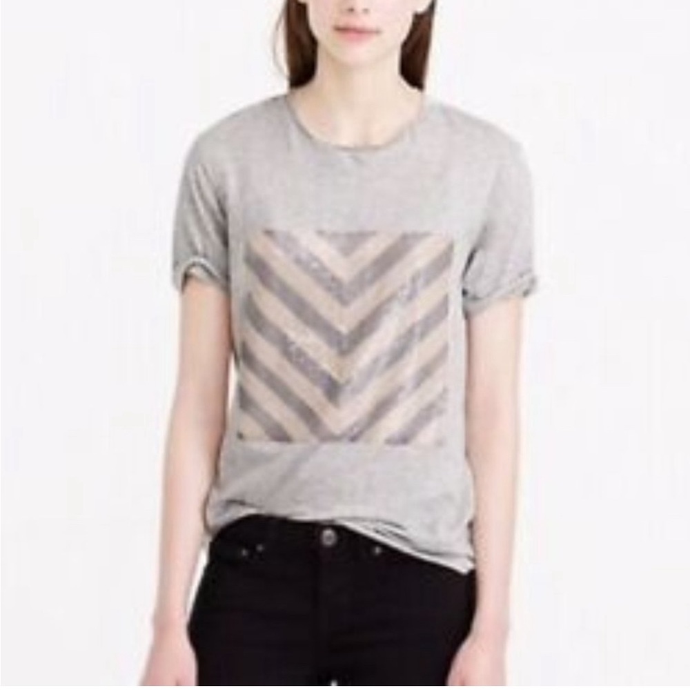 J.Crew Sequin Chevron T-shirt Small